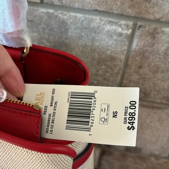 NWT Michael Kors Straw and Red Reed - Picture 7 of 8